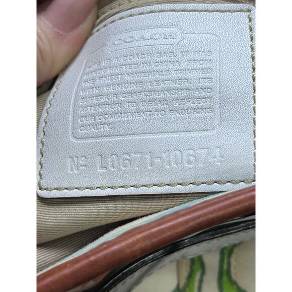 Coach 10674 Authenticated Hampton Multicolor Crayon Scribble‎ Nylon Handbag Tote - Picture 7 of 11